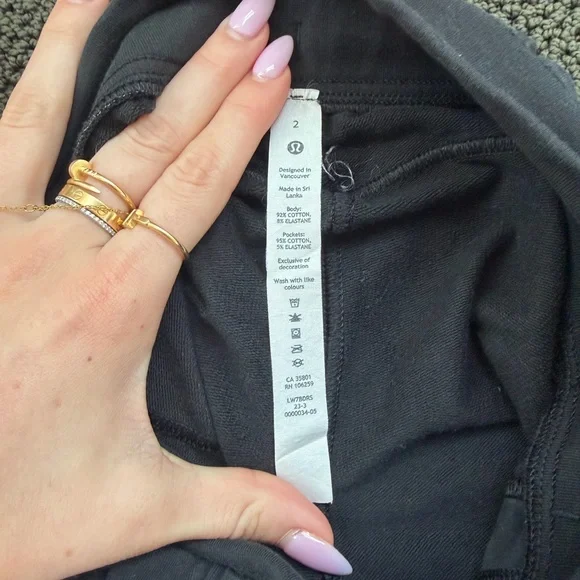 Black lululemon tie up shorts. Super cute! Size 2. - Picture 2 of 3